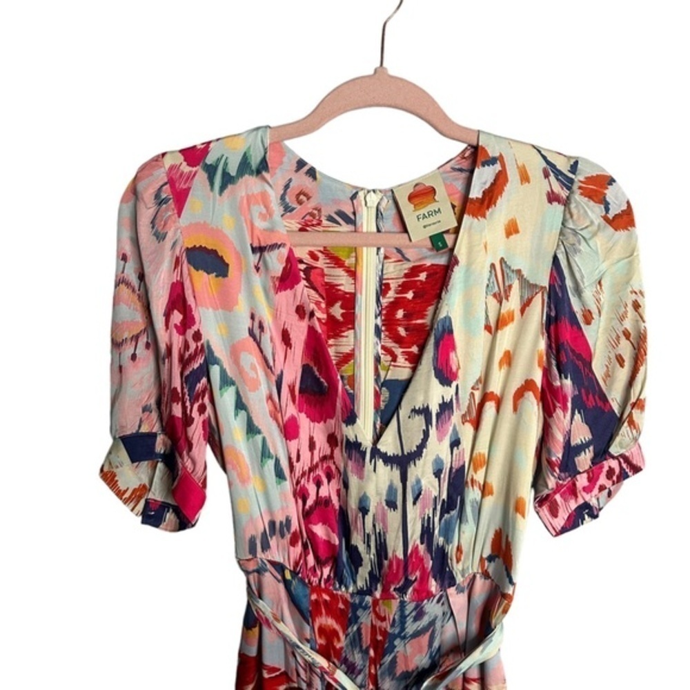 FARM Rio Multicolor Printed Jumpsuit - Pink, Red, Blue, Cream - Picture 2 of 12
